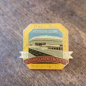 Vintage 1987 Pan Am Games Hoosier Dome Indianapolis Convention Enamel Lapel Pin